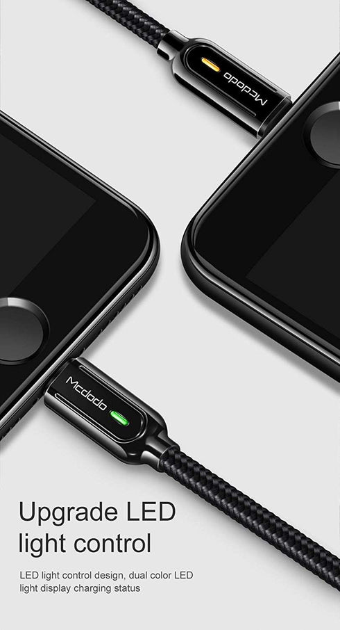 mcdodo Power Off/On Smart LED Auto Disconnect and Auto Recharge Nylon Braided Sync Charge USB Data 4FT/1.2M Cable Compatible with Phone 14/13/12/1...