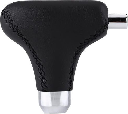 Acouto Automatic Shift Knob with Button Hand Stitched PU Leather Car Gear Shift Knob Cover with Adapters for Automatic Vehicles Black...