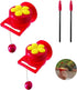 Hummingbird Feeder for Window Small Handheld Bird Flower Feeders with Perch Cleaning Brush (2 Pack)...