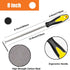 Metal File Set, 3 Pieces 8 Inch Carbon Steel Hardened Alloy Strength Steel includes Flat/Half-Round/Round for Metal, Wood, Plastic Work Tools...