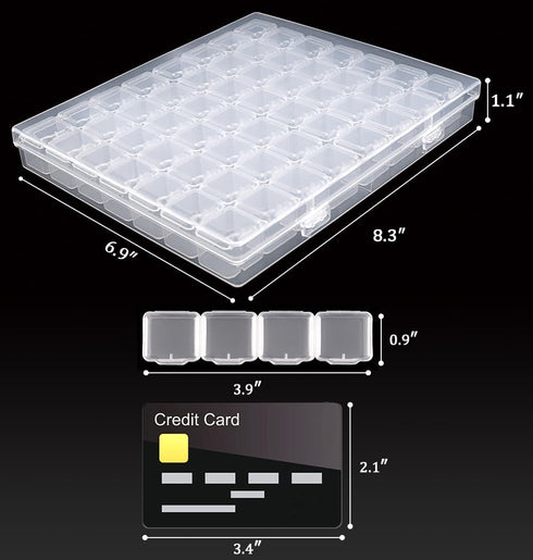 RJ-Sport 56 Grids Diamond Art Bead Organizer Box, Compact & Portable Clear Plastic Case for Jewelry & Gems Storage and Organizing...