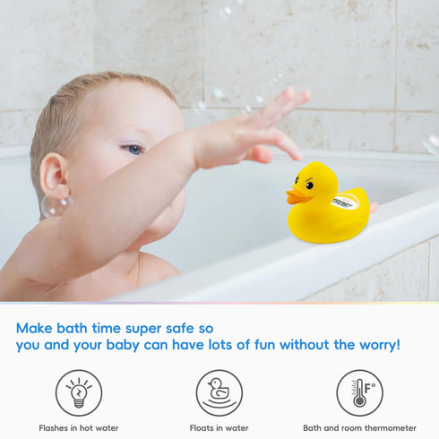 b&h Baby Bath Thermometer - (Upgraded Version) Turn On/Off Function, Fast and Accurate Water Temperature Readings, Toddlers Floating Bath Toy, Ide...