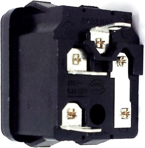 CESS Snap In AC Power Inlet with Fuse Holder - AC Black Socket (jcx) (4 PACK)...