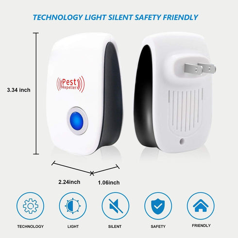 WahooArt Ultrasonic Pest Repeller 6 Packs, The Newest Pest Repellent Electronic Indoor Plug in for Insects, Mosquitoes, Mice, Ants, Roaches, Spide...