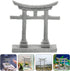 GANAZONO Japanese Shinto Shrine Torii Gate Aquarium Torii Miniature Ornament Bridge Landscape Ornaments for Fish Tank Decoration...