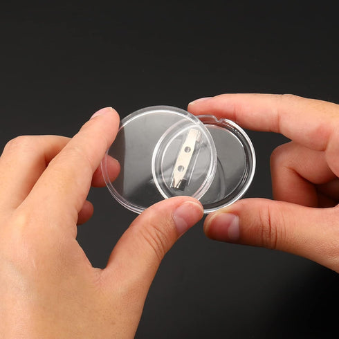 PATIKIL 0.98inch Acrylic Button Pin Badge, 20 Set Round Pin Blank Buttons Badges Kit for Craft Supplies, DIY Badges, Clear...