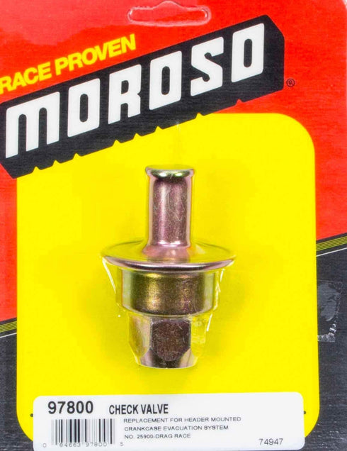 Moroso 97800 Replacement Check Valve, Use w/Moroso 25900 Crankcase Evac Kit...