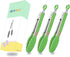 Mini Tongs with Silicone Tips 7 Inches Silicone Cooking Tongs, Set of 3 (Green)...