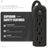 Power Strip 3 Prong Outlet - Slim Black 3 Grounded Outlets Heavy Duty Extension Power Cord Power Strip No Surge Protector with Wall Mount Hole Ide...