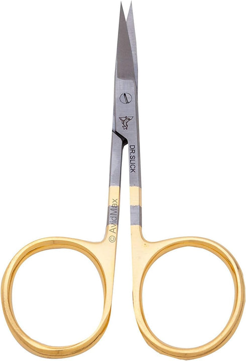 Dr. Slick Iris Scissor, 4", Gold Loops, Curved...
