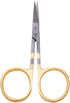 Dr. Slick Iris Scissor, 4", Gold Loops, Curved...
