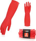 Vgo... 2-Pairs Dishwashing Gloves, Reusable Household Gloves, Kitchen Gloves, Long Sleeve, Thick Latex, Cleaning, Washing, Working, Painting, Gard...