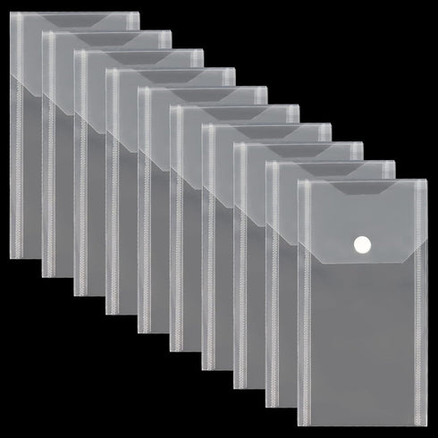 Plastic Envelopes 10 Pack Poly Hook Loop Closure,Receipt Stickers Storage Holder Document Folders for Receipt Cash Organization...