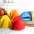 2 Pairs Mini Oven Gloves Silicone Heat Resistant Cooking Pinch Mitts Potholder for Kitchen Cooking & Baking (Purple and Orange)...