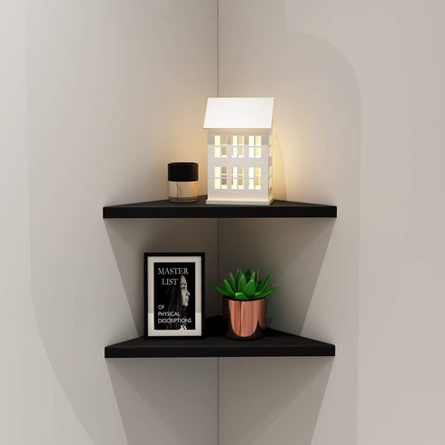 evron Corner Mounting Shelf,Easy to Install Wall Corner Shelf,Frosting Pattern Right-Angled,Set of 2...