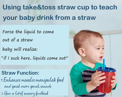 Mini Short Pinch Test Passed 5.5" Replacement Reusable Toddlers& Kids&Baby Silicone Small Straws for The First Years Take & Toss Spill Proof Straw...