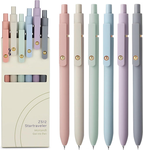 FIOVER Gel Pens, 6pcs 0.5mm Fine Point Black Ink Pens, Smooth Writing Pens for Journaling, Nurse Aesthetic Cute Pens, School Office Home Supplies,...