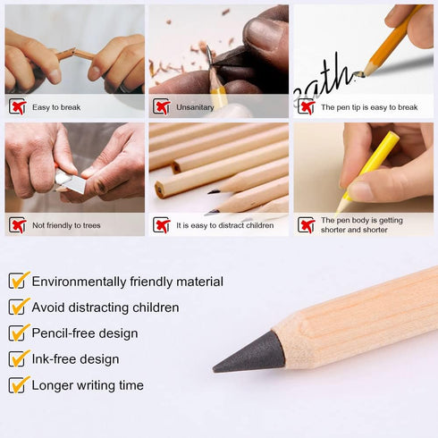 AUAUY 6 PCS Inkless Pencil, Infinity Pencil, Reusable Everlasting Pencil, Erasable Portable Pencil, Technology Unlimited Eternal Pencil for Writin...