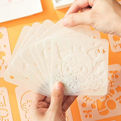 16 Pcs Drawing Stencil kit, Reusble Plastic Stencil for Painting, Paint Stencils with Kawaii Anime Shapes (3 * 3 in)...