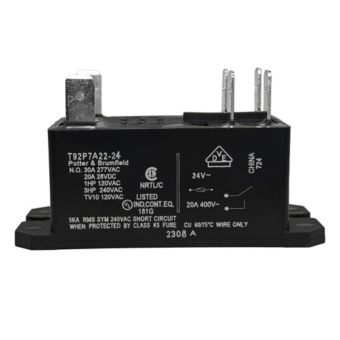 T92P7A22-24 Power Relay, DPST-NO (2 Form A) - 24VAC, 30A General Purpose Relay...