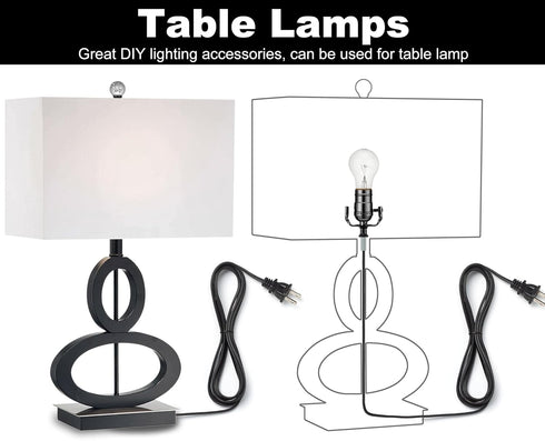 Lamp Rewire Kit, 12 Foot Matching Cord, 3 Way Socket and Essential Hardware, Table and Floor Lamps Socket Replacement, Rewire and Repair, DIY Ligh...