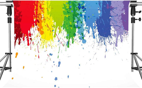 Paint Splash Party Backdrop Colorful Painting Art Photography Background MEETSIOY Abstract Oil Painting Photo Booth Props Banner Birthday Party Su...