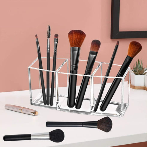 Clear Makeup Brush Organizer, Acrylic Cosmetics Brushes Storage Holders, Cute Pen and Pencil Holder for Desk...