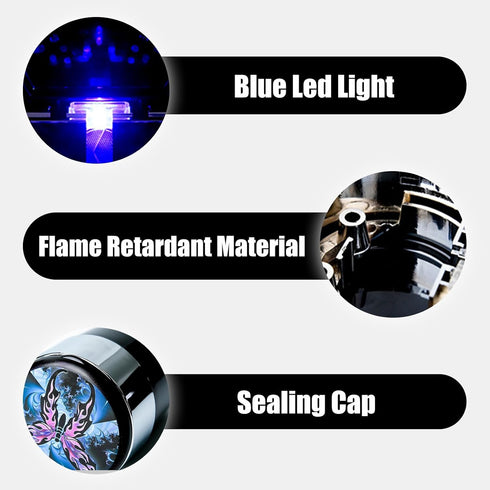 Car Trash Can with Lid and Blue LED Light, Mini Auto Garbage Can Portable, Leakproof Vehicle Trash Bin, Trash Cup Smell Proof Can for Automotive C...