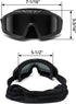 QWORK Outdoor Sports Military Airsoft Tactical Goggles with 3 Interchangable Lens for Riding, Black...