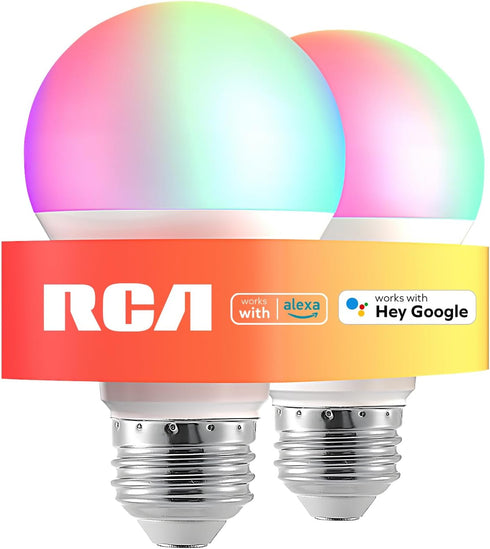 RCA Smart Light Bulbs | WiFi LED Light Bulb | Color Changing Light Bulb | Dimmable Multicolor 800 Lumens 10W Works with Alexa and Google Home | 60...