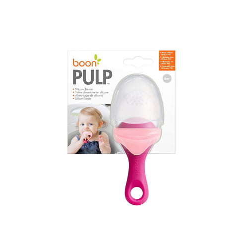 Boon PULP Silicone Baby Feeder — 1 Count — Pink and Blush — Soft Silicone Vegetable and Fruit Feeders — Teething Baby Essentials...