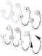 Dyknasz Horseshoe Circular Barbell Clear CZ Opal Stone Nose Septum Rings Hoop Retainer for Women Men Helix Cartilage Tragus Earring 316L Surgical ...
