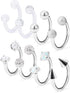 Dyknasz Horseshoe Circular Barbell Clear CZ Opal Stone Nose Septum Rings Hoop Retainer for Women Men Helix Cartilage Tragus Earring 316L Surgical ...