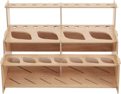 Mezzo Artist Paint and Brush Rack - Wood Grain Laminate Multi Layer Desk Stand Professional Storage Display Organizer for Paintbrushes and Paint T...