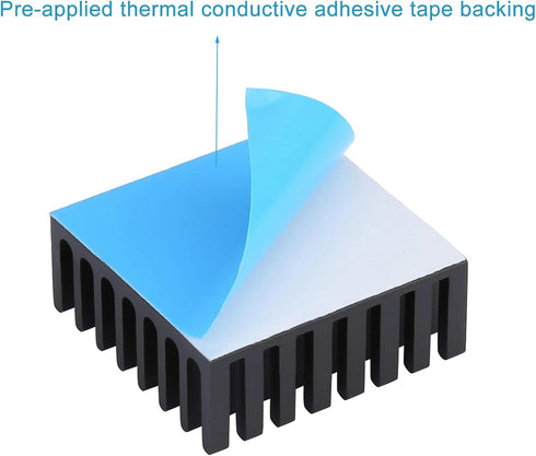 6pcs Small Heatsink 25x25x10mm / 0.98x0.98x0.39inch Aluminum Heat Sink Cooler Radiator with Thermal Conductive Double Sided Tape Cooling for ASUS ...