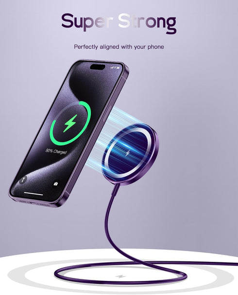 for Magsafe Charger, Magnetic Wireless Charger Made for iPhone 15/15 Pro/15 Pro Max/15 Plus/14/13/12 Series, 15W Max Fast Mag Safe Charging Pad fo...