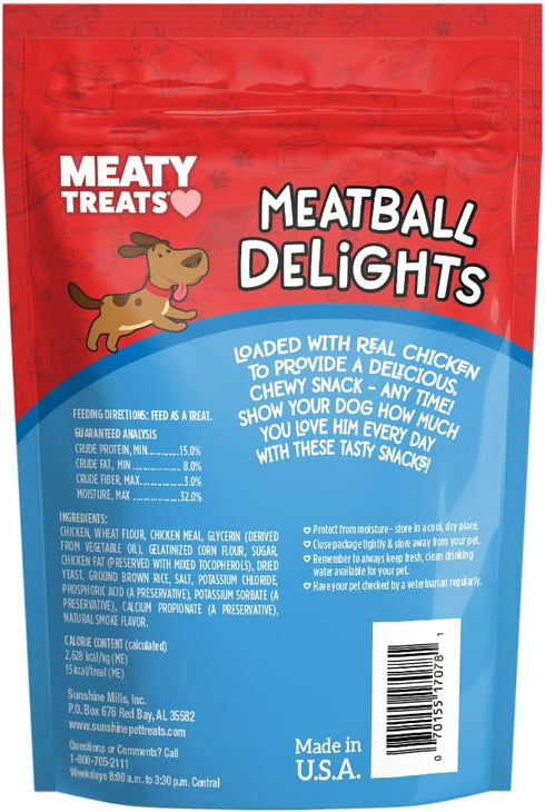 Meatball Delights Chicken Flavor Meatballs Dog Treats, 3-oz. (Pack of 8)...