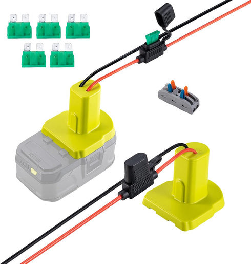 Upgraded Power Wheels Adapter for Ryobi 18V Battery with Fuse & Wire terminals,Power Connector for Rc Car, Robotics,Rc Truck, DIY,Work for 18V P10...