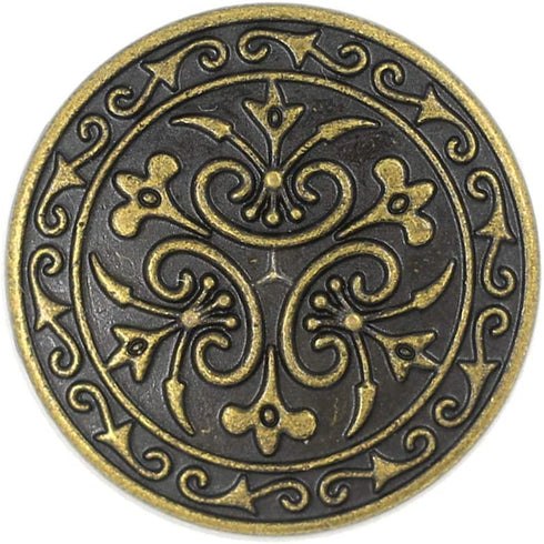 Bezelry 12 Pieces Celtic Flowers Metal Shank Buttons. 23mm (7/8 inch) (Antique Brass)...