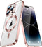 Magnetic Case for iPhone 15 Pro Max Phone. TPU Shockproof Electroplated Bumper, Camera Lens Protector, Waterproof Transparent Case., Rose Gold...