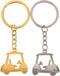 KESYOO 2Pcs Golf Keychain Metal Golf Cart Key Chain Golf Cart Pendant Key Ring Bag Charms Hanging for Golfer Golf Lover Present Golden Silver...