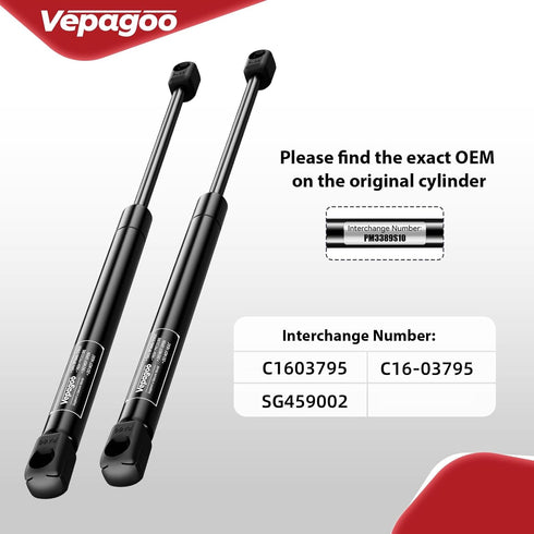 Vepagoo C16-03795 12 inch 24Lb/107N Gas Shocks Struts Spring for Leer Topper Truck Pickup Tool Box Boat Deck, Weatherguard CSPS Aluminum Toolbox a...