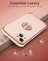 Miss Arts for iPhone 13 Case, Ring Holder Stand Luxury Bling Electroplated Phone Case with Strap, Cute Soft TPU for iPhone 13 Cover for Women Girl...