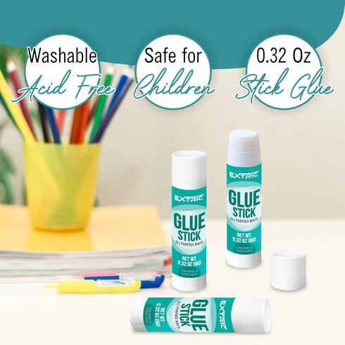 Glue Sticks 0.32 Ounce - 4 Count Glue Stick, All Purpose White Glue Sticks for Kids, Washable Glue Sticks Bulk - Large Glue Sticks for School and ...