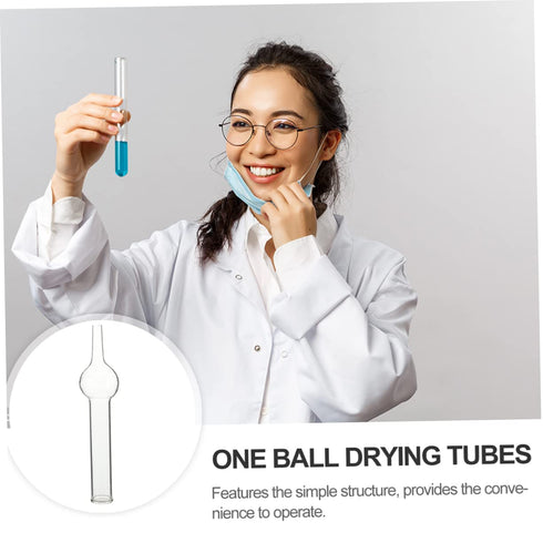 5pcs Chemical Experiment Equipment Chemistry Air Drying Tube Science Tubes Empty Refillable Tubes Small Test Tube Straight Drying Tube Single Ball...