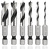 Mesee 6Pcs Brad Point Stubby Drill Bits Set, HSS 4241 Steel with 1/4" Quick Change Hex Shank, Spiral Twist Bit for Metal/Aluminum Iron/Sheet Coppe...