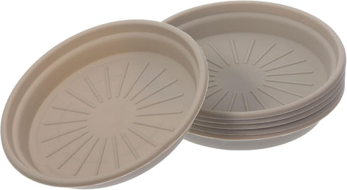 6 Pack Planter Saucers - Plastic Plant Tray Flowerpot Drip Trays Round Apply to Outdoor/Garden (5.6 Inch, Light Grey)...