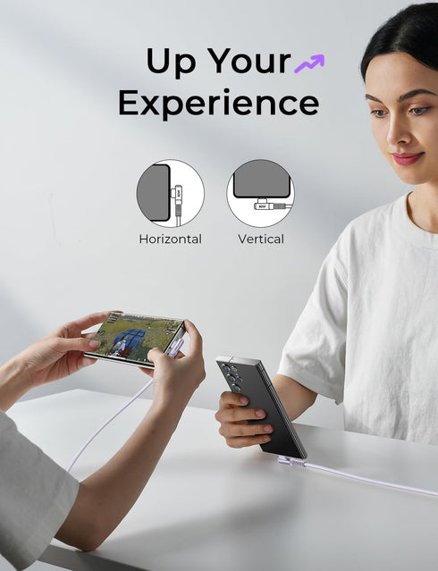 LISEN USB C to USB C Cable (6ft, 2 Pack), (60W/3A) USB C Charger Cable Fast Charge Right Angle Compatible with Samsung S23 S22 S21 Note 20 Ultra, ...