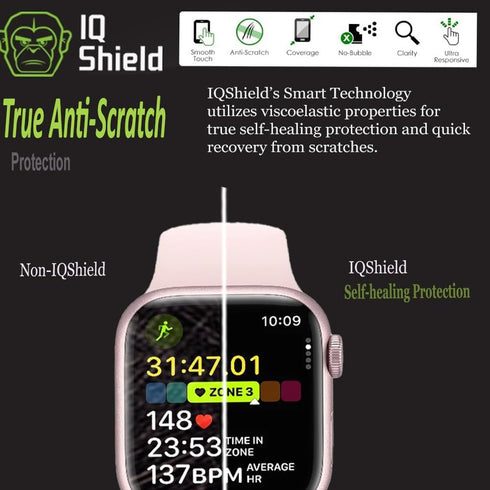 IQShield Screen Protector Compatible with Apple Watch Series 9/8/7 (45mm)(6-Pack) Anti-Bubble Clear TPU Film...