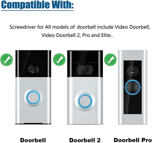 Doorbell Screwdriver kit Replacement,16pcs Doorbell Screw +Double-ended Screwdriver Bit For Video Doorbell,Fit for All Doorbells include Video Doo...